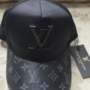 Louis Vuitton Black Monogram Trucker Cap